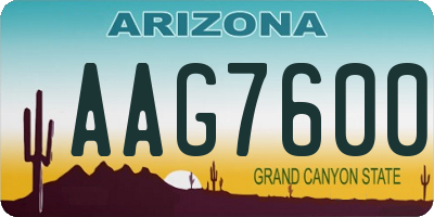 AZ license plate AAG7600