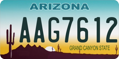 AZ license plate AAG7612