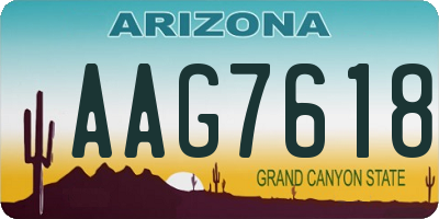 AZ license plate AAG7618