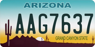 AZ license plate AAG7637