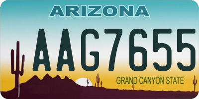 AZ license plate AAG7655