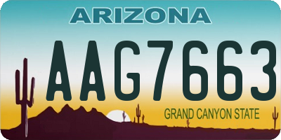 AZ license plate AAG7663