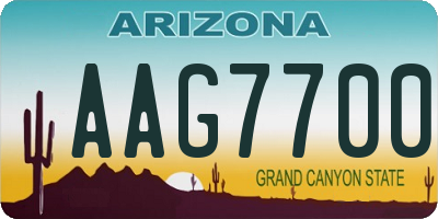 AZ license plate AAG7700