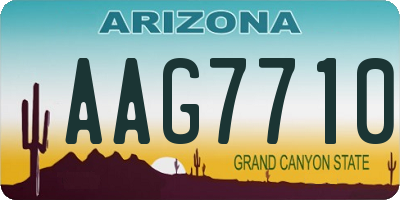 AZ license plate AAG7710