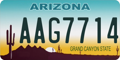 AZ license plate AAG7714