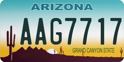 AZ license plate AAG7717