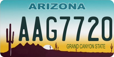 AZ license plate AAG7720