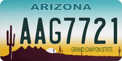 AZ license plate AAG7721