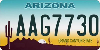 AZ license plate AAG7730