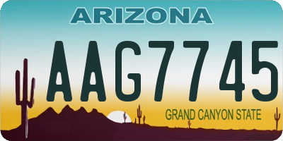 AZ license plate AAG7745