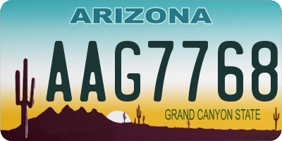 AZ license plate AAG7768