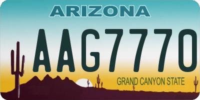 AZ license plate AAG7770