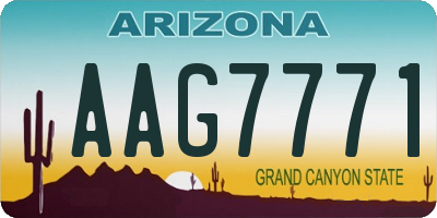 AZ license plate AAG7771