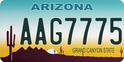 AZ license plate AAG7775