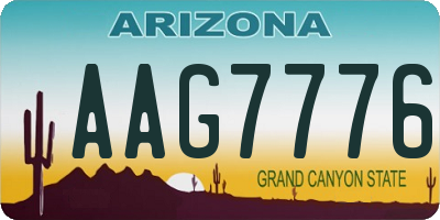 AZ license plate AAG7776
