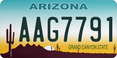 AZ license plate AAG7791