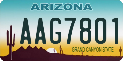 AZ license plate AAG7801