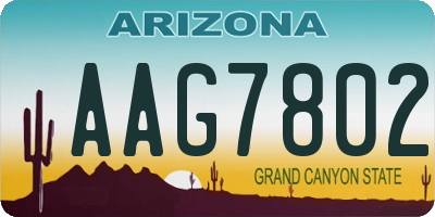 AZ license plate AAG7802