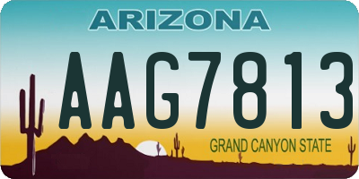 AZ license plate AAG7813