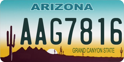 AZ license plate AAG7816