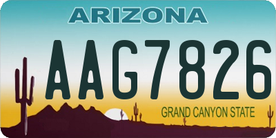 AZ license plate AAG7826