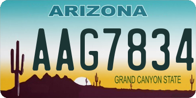 AZ license plate AAG7834