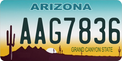 AZ license plate AAG7836