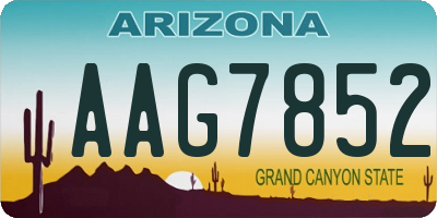 AZ license plate AAG7852