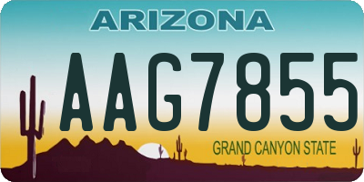 AZ license plate AAG7855