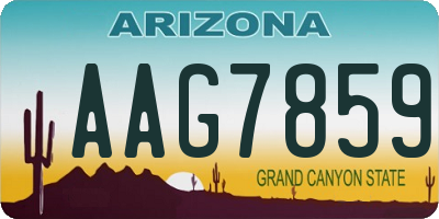 AZ license plate AAG7859