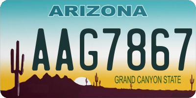 AZ license plate AAG7867