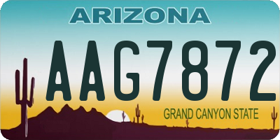 AZ license plate AAG7872