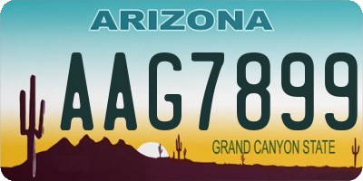 AZ license plate AAG7899