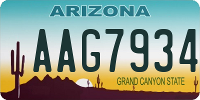 AZ license plate AAG7934