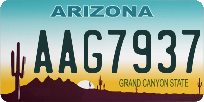 AZ license plate AAG7937