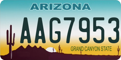 AZ license plate AAG7953
