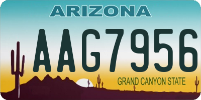 AZ license plate AAG7956