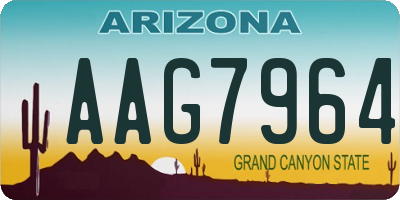 AZ license plate AAG7964