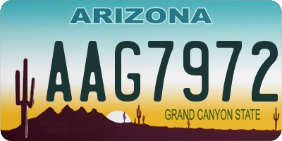 AZ license plate AAG7972