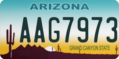 AZ license plate AAG7973