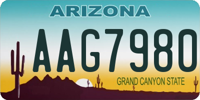 AZ license plate AAG7980