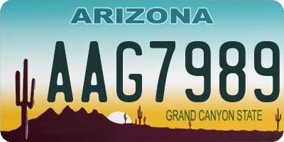AZ license plate AAG7989