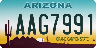 AZ license plate AAG7991