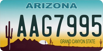 AZ license plate AAG7995