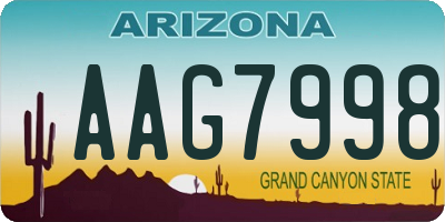 AZ license plate AAG7998