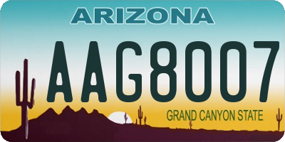 AZ license plate AAG8007