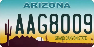 AZ license plate AAG8009