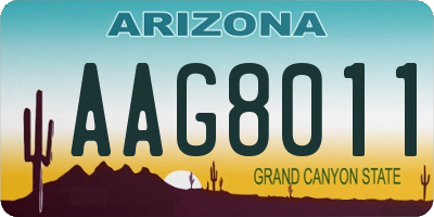 AZ license plate AAG8011