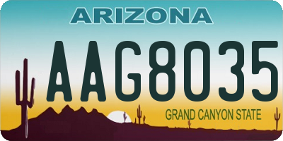 AZ license plate AAG8035