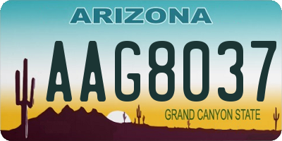 AZ license plate AAG8037